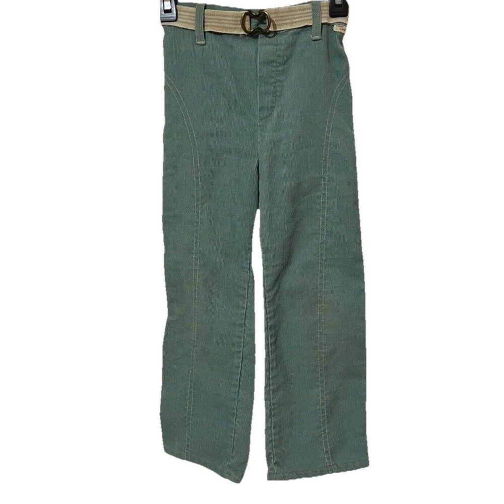 Vintage Super Cord Corduroy Pants Size 5 Youth Teal Flare Leg JC Penney